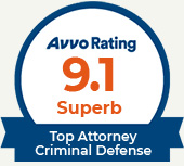 Avvo rating 9.1 Superb top attorney criminal defense